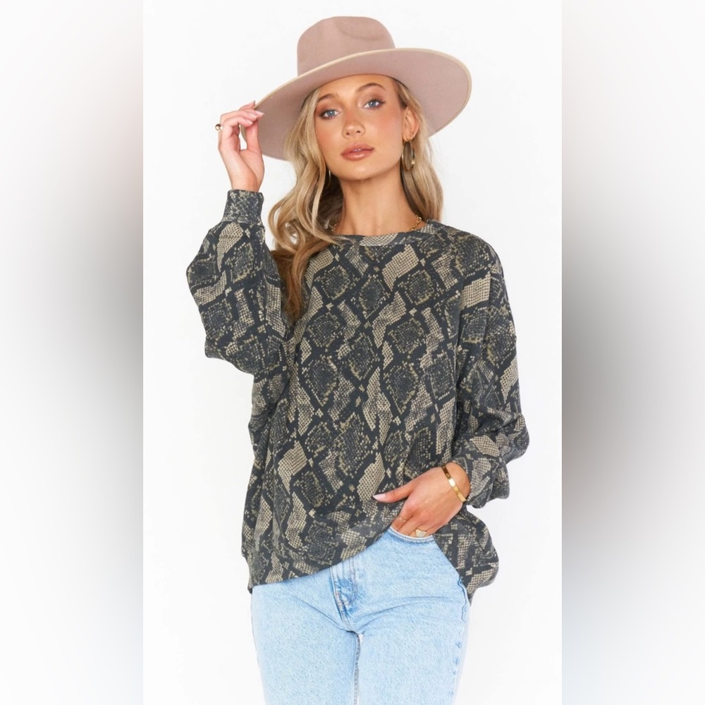 Show Me Your Mumu Boyfriend Oversized Cotton Long Sleeveโ Sweatshirt M